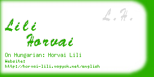 lili horvai business card